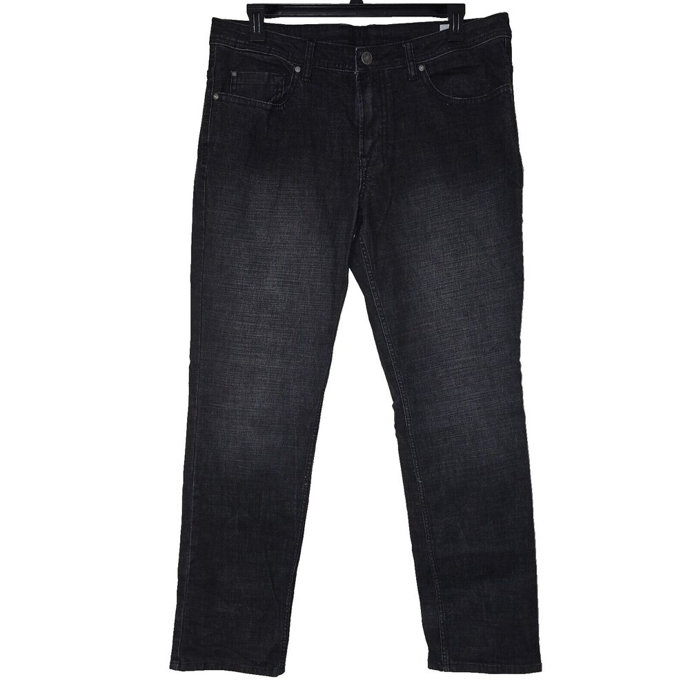 Buffalo Jeans Black 36x34 Driven X Denim Straight Stretch Extensible Jambe Droit